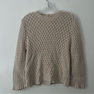 NoName No Name 100% Cashmere Beige Open Knit Quiet Luxury Classic Coquette M